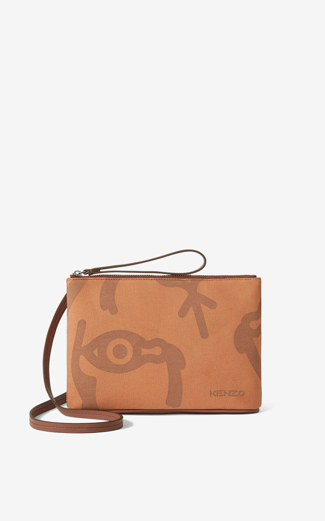 Kenzo Arc with gusset Messenger Bag Brown For Womens 0541SFEXI